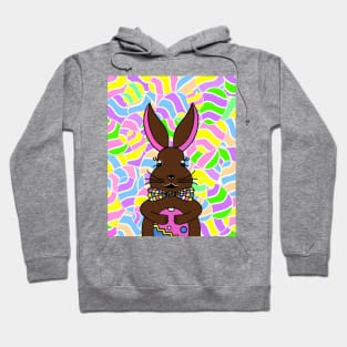 CHOCOLATE Funny Easter Bunny With Eggs Hoodie